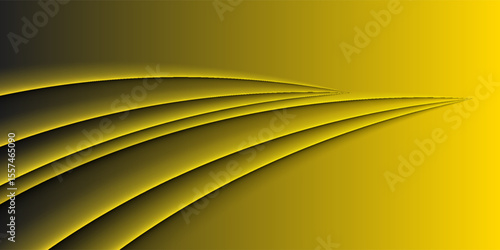Abstract yellow and black curved lines background. Modern gradient design with dynamic flow, perfect for tech, business, banner, poster, or digital graphic projects.