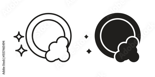 Washing dishes icon Vector simple flat graphic illustration.