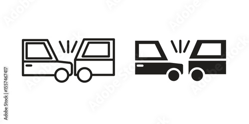 Rear end collision icon Vector simple flat graphic illustration.