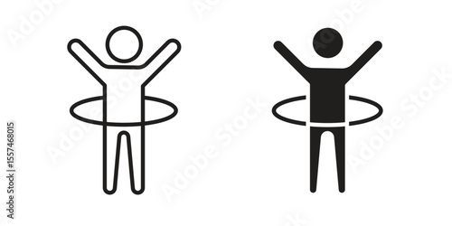People Hula hop icon Vector simple flat graphic illustration.