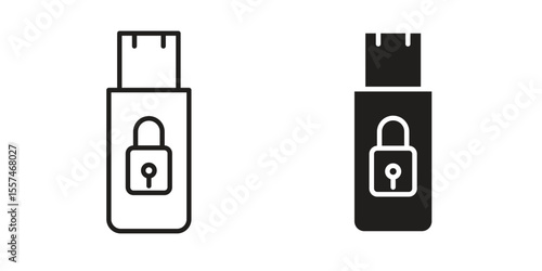 Pendrive security icon Vector simple flat graphic illustration.