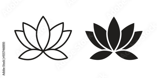 Lotus flower icon Vector simple flat graphic illustration.
