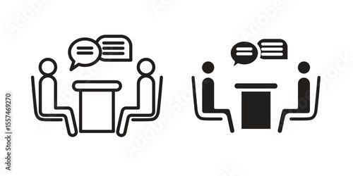Job interview icon Vector simple flat graphic illustration.