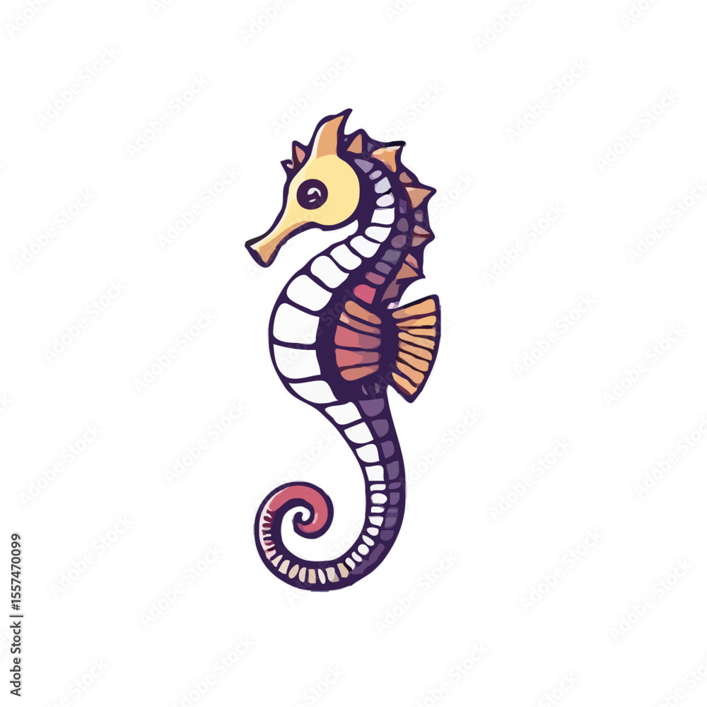 Fototapeta premium Detailed Tropical Themed Sea Horse