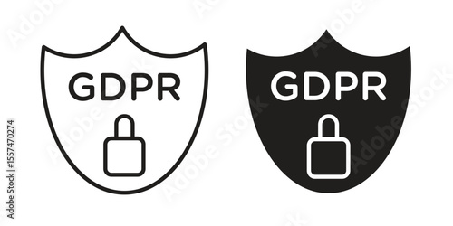 GDPR shield icon Vector simple flat graphic illustration.