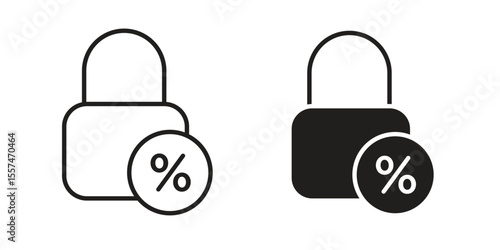 Fixed rate mortgage icon Vector simple flat graphic illustration.