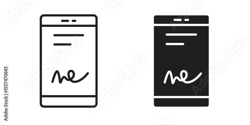 Electronic signature icon Vector simple flat graphic illustration.