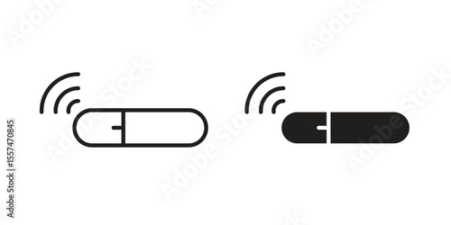 Dog microchip icon Vector simple flat graphic illustration.