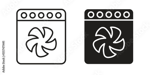 Convection turbofan stove icon Vector simple flat graphic illustration.