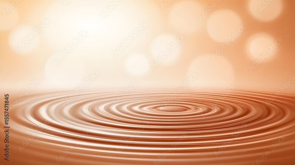 Fototapeta premium Abstract Brown Liquid Ripple Background, Swirling Chocolate Texture, Coffee Cream Design