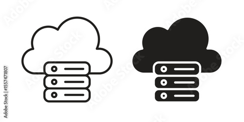 Cloud server icon Vector simple flat graphic illustration.