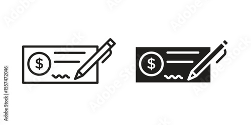 Cheque icon Vector simple flat graphic illustration.