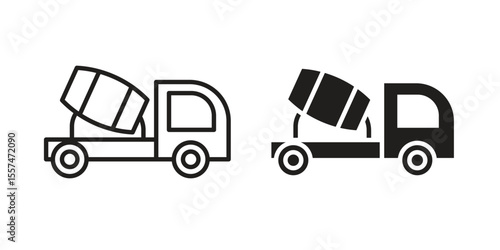 Cement truck icon Vector simple flat graphic illustration.