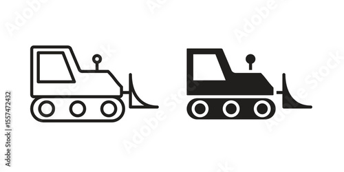 Bulldozer icon Vector simple flat graphic illustration.