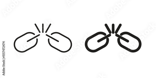 Broken link icon Vector simple flat graphic illustration.