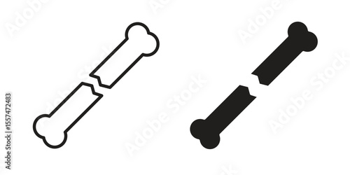 Broken bone icon Vector simple flat graphic illustration.