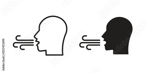 Breath icon Vector simple flat graphic illustration.