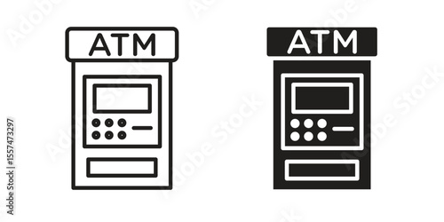 ATM machine icon Vector simple flat graphic illustration.