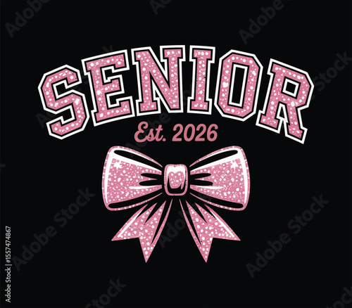 Senior 2026 Glitter Bow Design