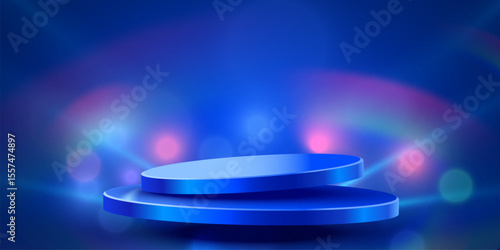 Abstract scene background. Product presentation, mock up, winner, Podium, stage pedestal or platform. Vector illustration
