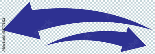 Set long blue curve arrow icon vector . blue curve arrow icon set. long arrow icon set. curve arrow vector illustration.
