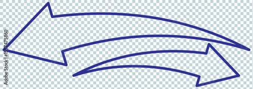 Set long blue curve arrow icon vector . blue curve arrow icon set. long arrow icon set. curve arrow vector illustration.