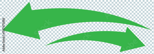 long curved arrow vector icon. double side left and right silhouette curved Horizontal long arrow icon. flat style long arrow curved vector illustration.