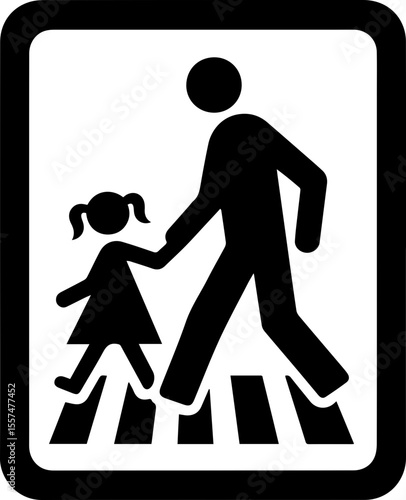 Pedestrian Crossing with Child Icon