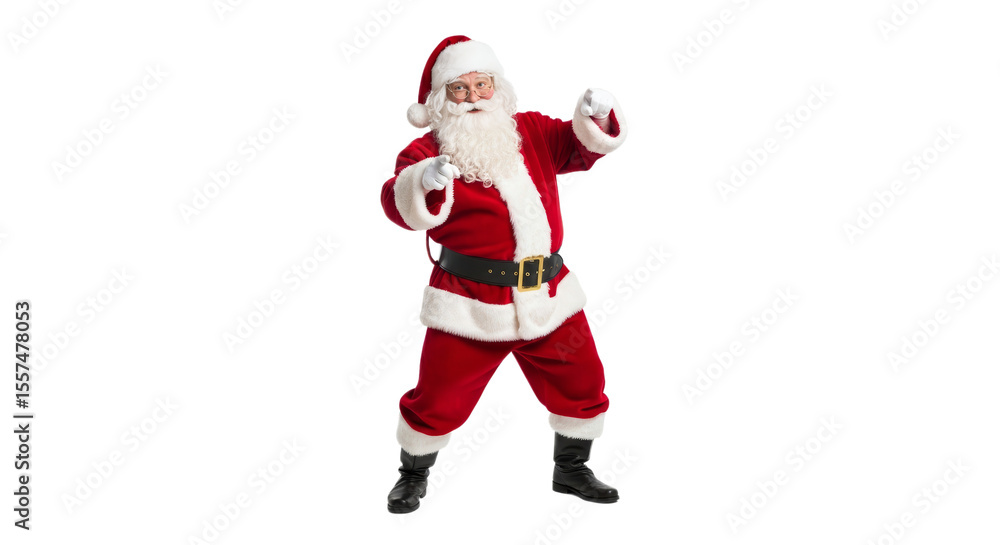 Santa Claus joyfully engages with viewers while spreading holiday cheer in a festive setting Santa Claus joyfully engages with viewers while spreading holiday cheer in a festive setting