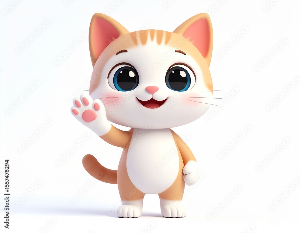 Cute cat waving Cute cat waving