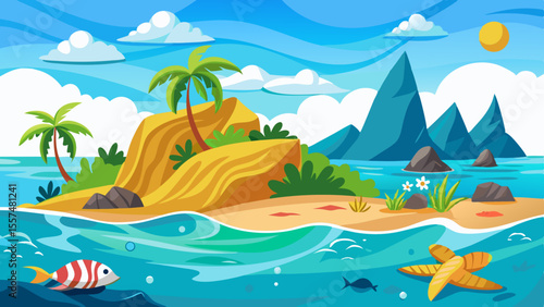 vector illustration of a sea landscape