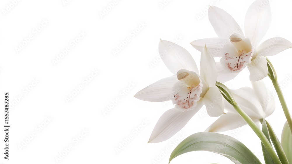 Obraz premium Elegant White Orchids Close Up Floral Image