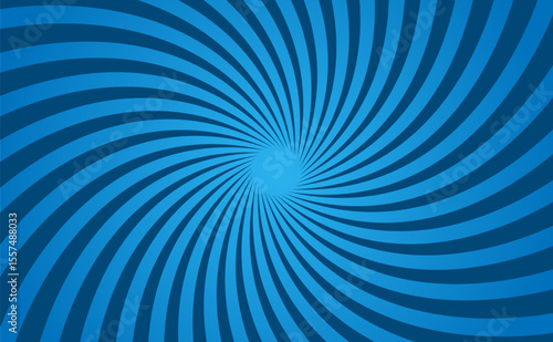A template for cartoon comics. Blue curved rays for comics on a blue background. Pop art style template for superhero text in comics, speech bubble, message. Vector EPS 10.