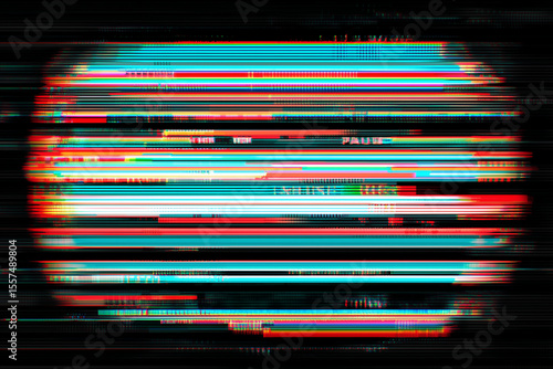 TV screen texture with interference text PAUSE HDTV no signal