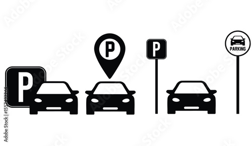 Parking area vector icons. Parking area sign vector.