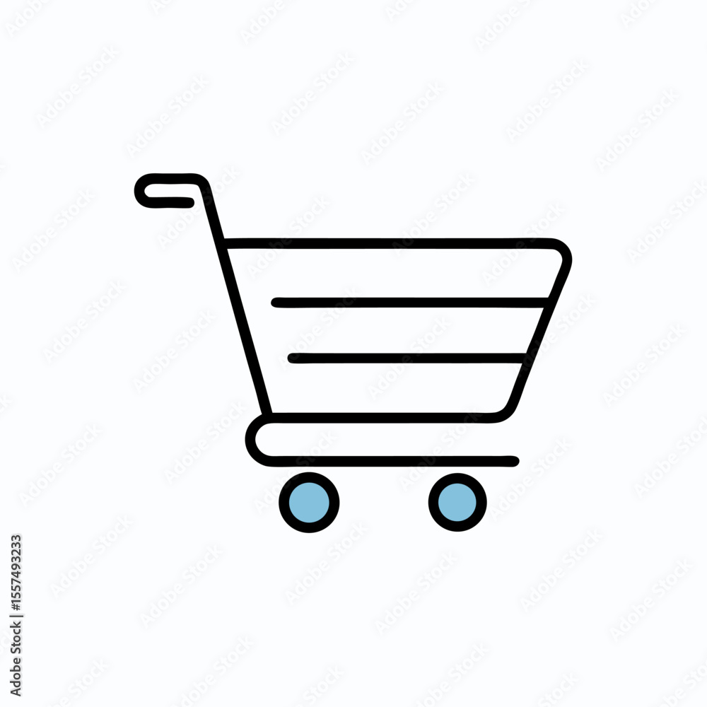 Simple vector illustration of a shopping cart icon for online store or e-commerce button design Simple vector illustration of a shopping cart icon for online store or e-commerce button design