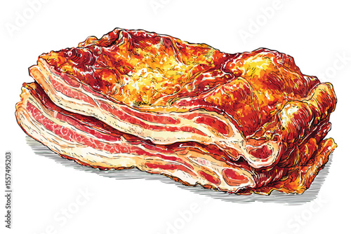 Freshly Sliced Bacon bacon isolated