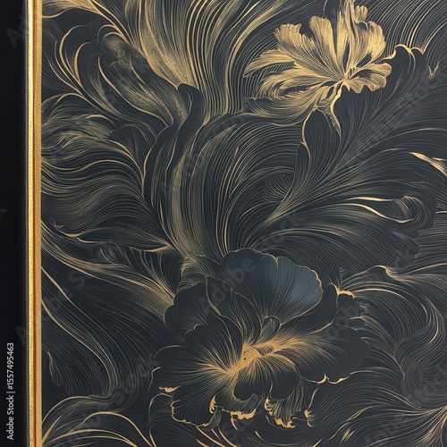 Embossed Floral Book Cover with Gold Foil Details --profile 773ghdn.