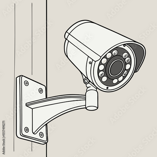 vector illustration of a black and white camera