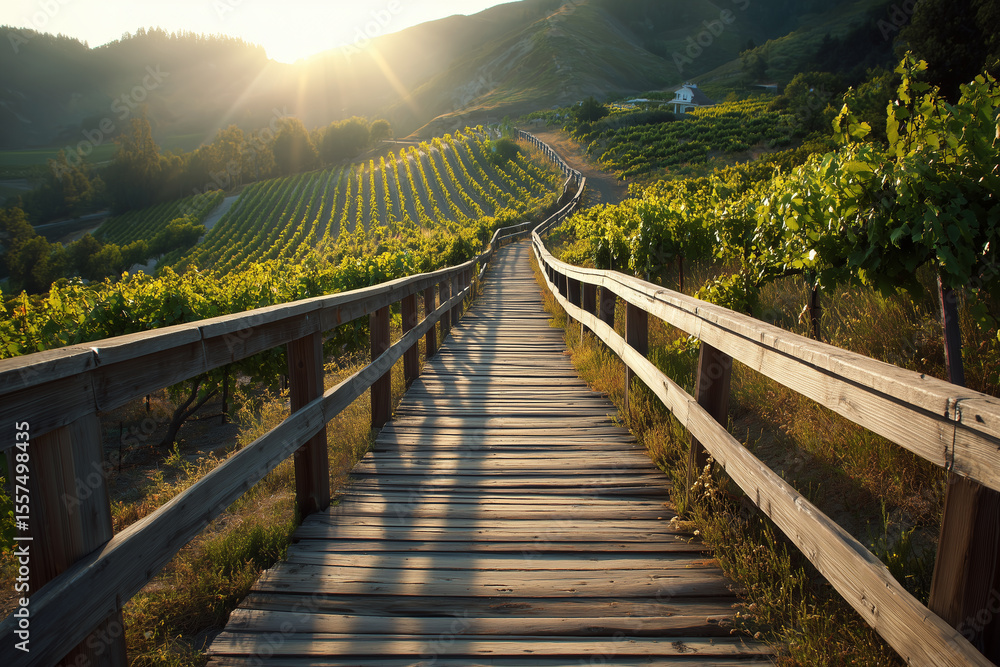 A Path Through Sunlit Vineyards A Path Through Sunlit Vineyards