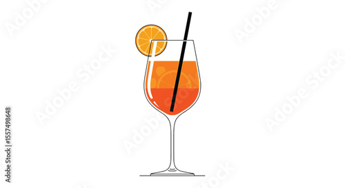 Refreshing Orange Cocktail Served in a Tall Glass with a Slice of Citrus and a Straw Perfect for Summer Gatherings and Celebrations