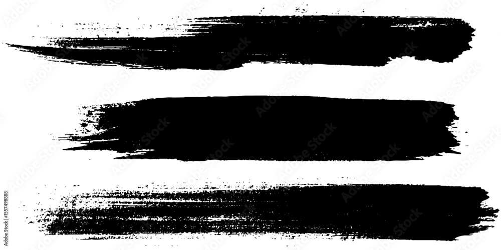 Grunge Paint Brush Texture. Brushstroke Graphic Element Collection. Line Paintbrush Stroke. Grungy Black Abstract Background. Dirty Ink Banner Set. Isolated Vector Illustration Grunge Paint Brush Texture. Brushstroke Graphic Element Collection. Line Paintbrush Stroke. Grungy Black Abstract Background. Dirty Ink Banner Set. Isolated Vector Illustration