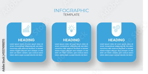 Professional Infographic Template with Three-Section Red Design and White Icons-