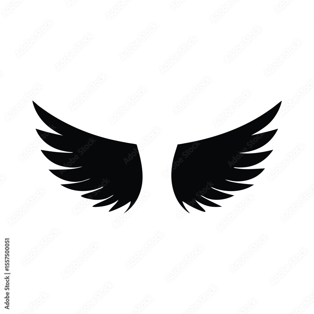 Naklejka premium Wings vector illustration tattoo design symbol of freedom and nature