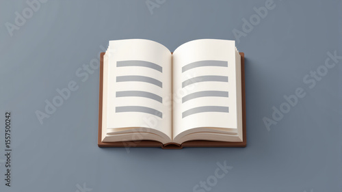 Open Book with Blank Pages for Reading or Writing