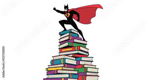 A Courageous Champion Stands Tall on a Tower of Knowledge and Imagination