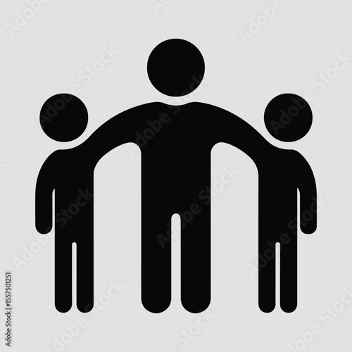 Silhouette family support bonding parental care vector illustration