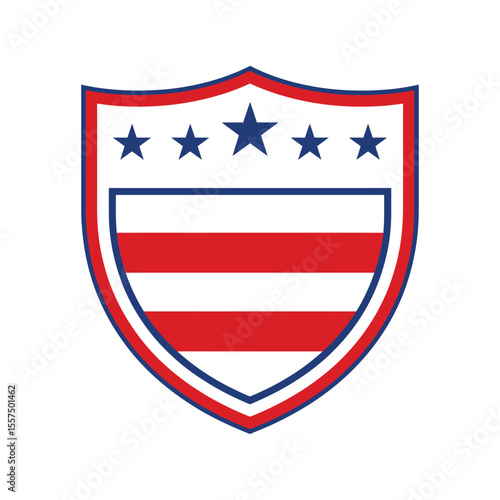 Free Download Shield Emblem with Stars and Stripes in Red White and Blue - GFXLoad