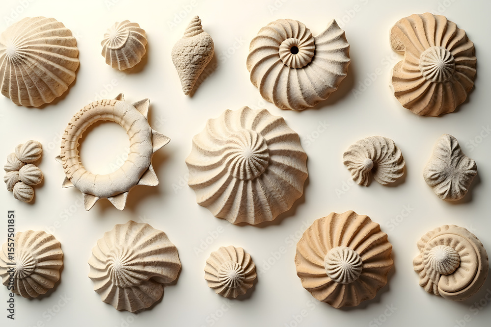 seashells on white background seashells on white background