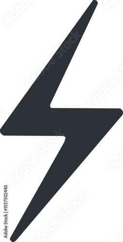 Symbole de foudre simple en noir et blanc